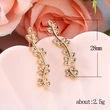    New jewelry natural popular multi-layer leaf earrings curved branch leaf earrings