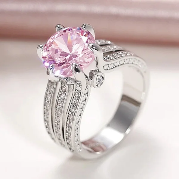 Luxury zircon full diamond ring light luxury elegant ring female fashion personality niche single ring