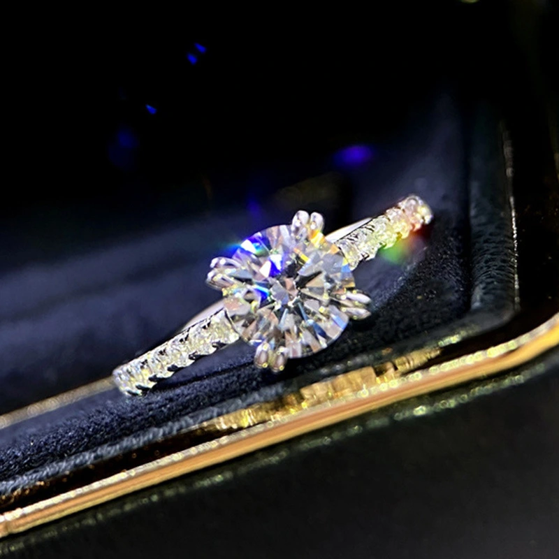 Hot selling ring fashion proposal engagement ring female sparkling brilliance eight-claw diamond ring for women