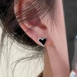   Hot selling daily wear earrings for women with heart-shaped painted oil jewelry micro-inlaid zircon earrings
