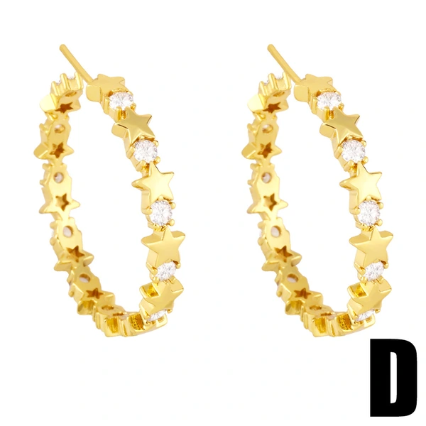 Clearance online celebrity jewelry niche zircon earrings European and American Virgin Mary cross peach heart C-shaped earrings female ery64