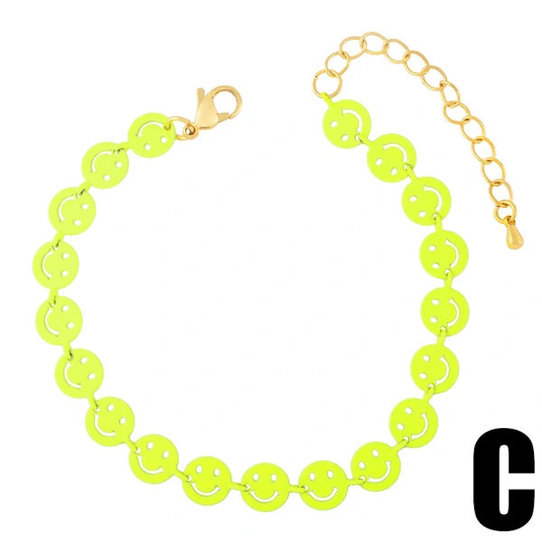 Clearance 2024 multi-color smiley face bracelet niche design simple bohemian style couple bracelet female brd86