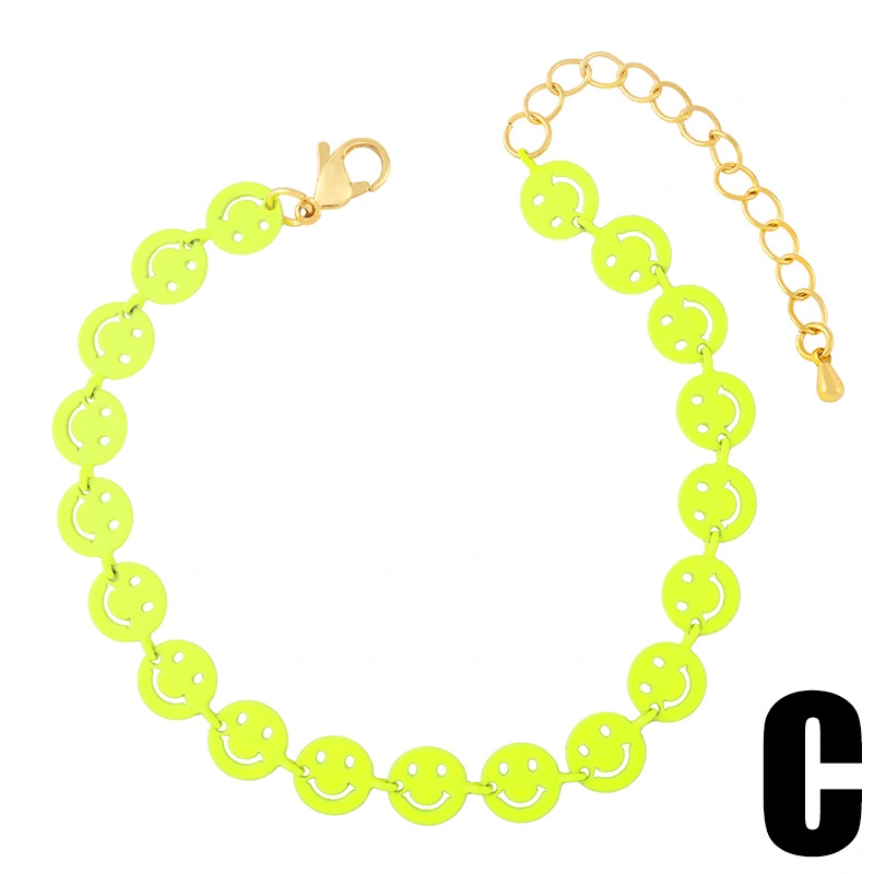 Clearance 2024 multi-color smiley face bracelet niche design simple bohemian style couple bracelet female brd86