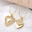 Jewelry love pendant necklace female copper plated real gold inlaid zircon peach heart clavicle chain nks27
