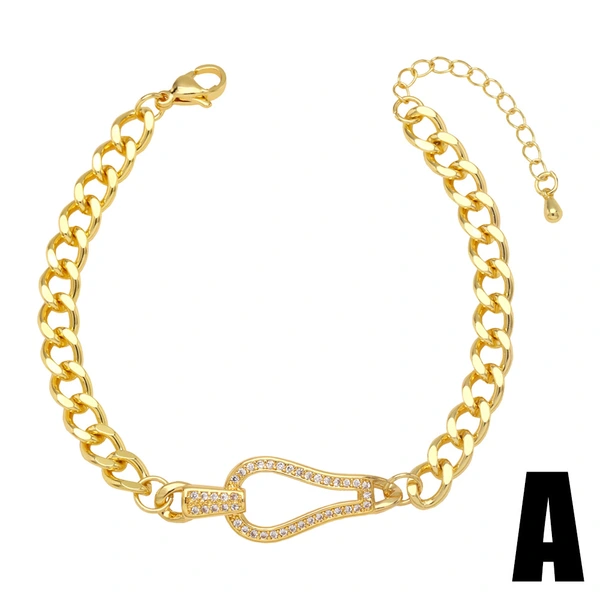 European and American personality exaggerated high-end leopard head bracelet female Internet celebrity punk hip-hop Cuban chain handcuffs bracelet brh48