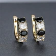 Korean version of high-end black zircon earrings unique temperament summer earring accessories new trendy female earrings