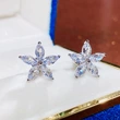 Korean version of the colorful star earrings sweet flower five-pointed star ladies earrings energetic girl student earrings