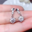 Live broadcast hot-selling fashion OL imitation moissanite zircon earrings exquisite copper-plated white gold earrings
