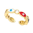 Clearance jewelry men and women open copper ring European and American inlaid zircon color drop oil creative eye ring rip18
