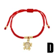 AS jewelry European and American turtle pendant red rope bracelet female gold-plated zircon braided bracelet brj25