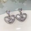 2021 New Arrival Heart Diamond Heart Necklace Set All-match Personalized Heart-shaped Earrings Three-piece Set