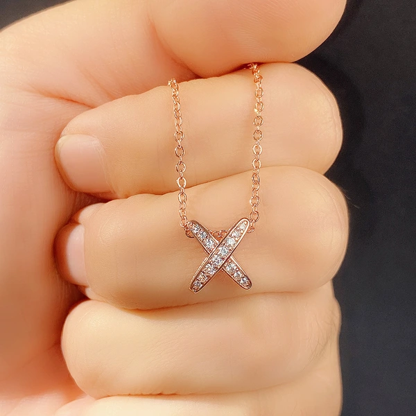 Women's new letter X necklace European and American student forest clavicle chain pendant necklace jewelry