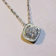  Live source square diamond geometric micro-inlaid necklace sugar cube Korean version wish women's necklace