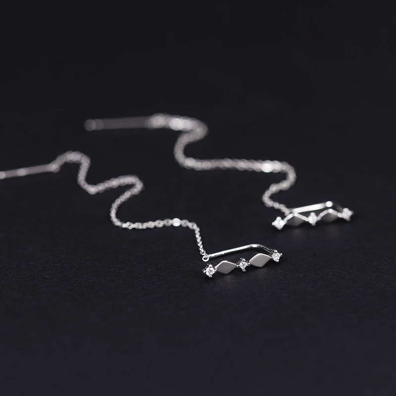 New European and American style earrings, French style, high-end tassel earrings for women, slim face, long diamond earrings