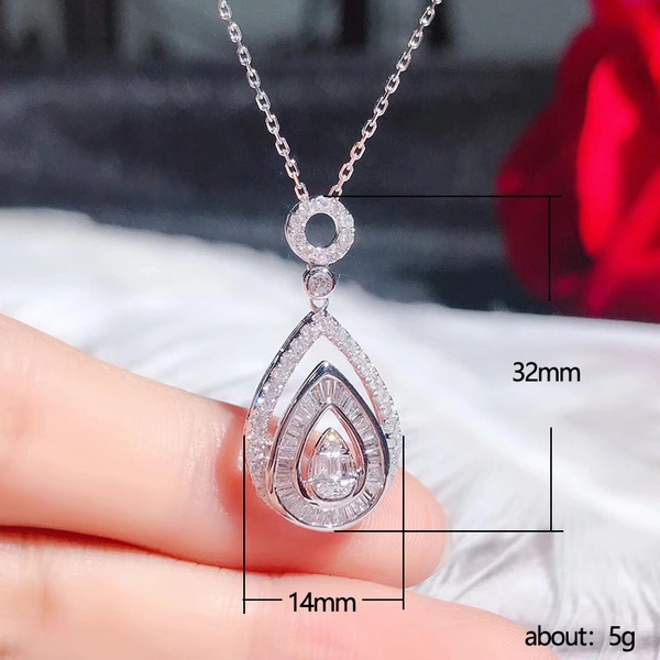 New necklace eight hearts and eight arrows full diamond zircon teardrop pendant temperament women's clavicle chain