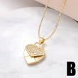 Jewelry love pendant necklace female copper plated real gold inlaid zircon peach heart clavicle chain nks27