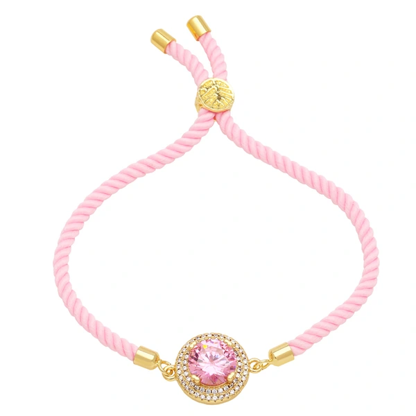 European and American simple fashion inlaid colored zircon bracelet niche design retro high-end hand rope jewelry brm13