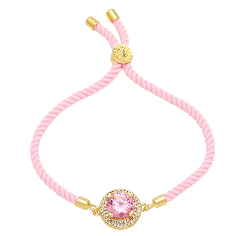 European and American simple fashion inlaid colored zircon bracelet niche design retro high-end hand rope jewelry brm13