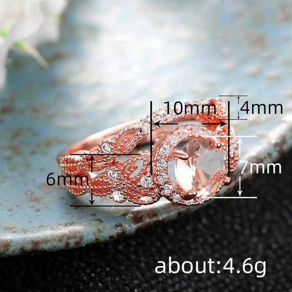  European and American inlaid zircon couple rings women's fashionable and shiny design ring wedding high-end two-piece set