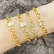 Clearance European and American Cuban chain bracelet niche design style star moon splicing bracelet female bre30