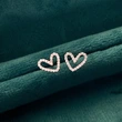  Korean hollow heart earrings hot sale micro inlaid sweet heart-shaped earrings Korean style simple peach heart female earrings