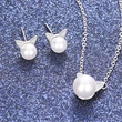  Korean version of the lady lady kitten ear jewelry necklace earrings jewelry set cute imitation pearl earrings