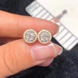 European and American hip-hop unisex earrings, small and simple, full of diamonds, 2024 new style, high-end earrings