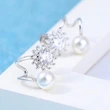 Live new earrings exquisite sunflower imitation pearl ear clips female star same style zircon earrings