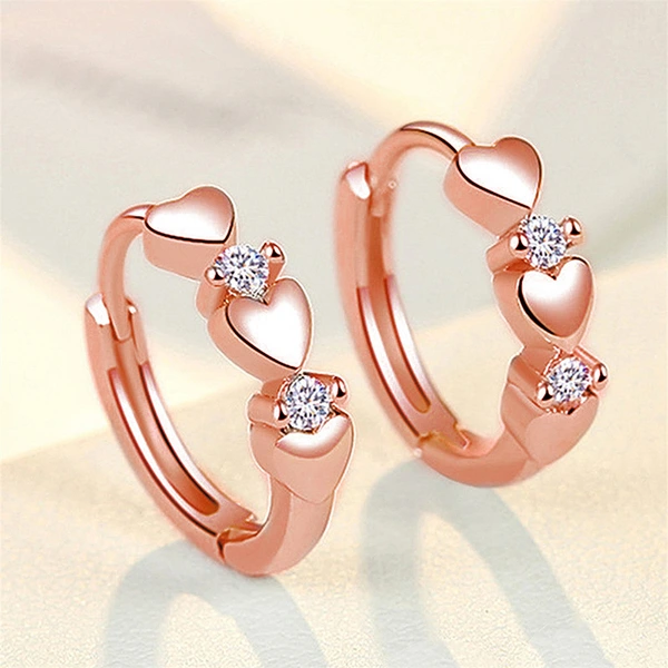 Japanese and Korean small fresh style simple earrings fashion love heart shape smooth earrings ear jewelry wholesale