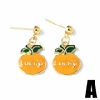 AS jewelry hot style oil dripping copper plated real gold fruit banana grape earrings female erv90
