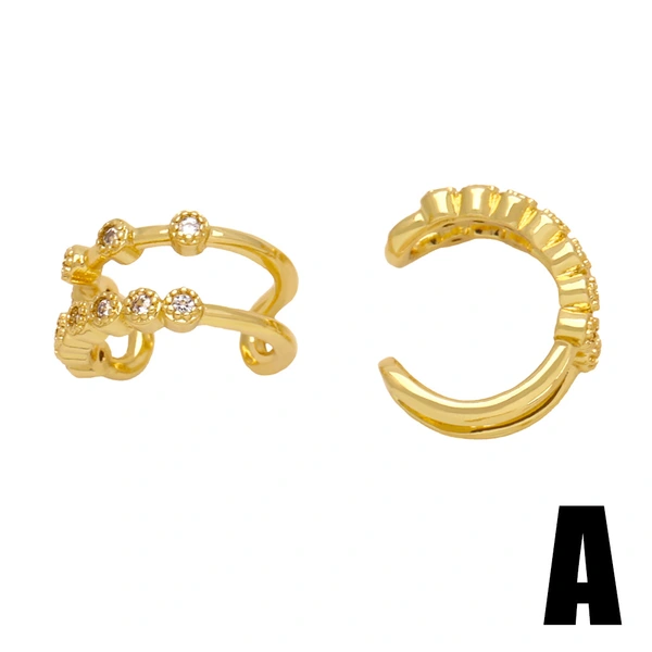 2023 new star and moon ear clip women's fashionable simple and versatile love four-leaf clover ear bone clip wholesale err79