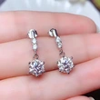 Live broadcast hot-selling fashion OL imitation moissanite zircon earrings exquisite copper-plated white gold earrings