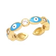 Clearance jewelry men and women open copper ring European and American inlaid zircon color drop oil creative eye ring rip18