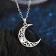 Design sense sun and moon couple necklace love imitation moonstone lucky necklace female crescent clavicle chain