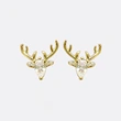  Cute inlaid geometric zircon deer earrings for women Christmas fashion earrings exquisite matching earrings
