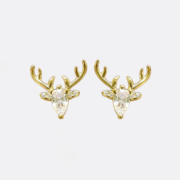  Cute inlaid geometric zircon deer earrings for women Christmas fashion earrings exquisite matching earrings