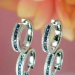 Elegant imitation sapphire earrings Korean version for women zircon ear buckle fashion line earrings classic earrings