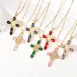 AS jewelry European and American Virgin Mary cross pendant men and women's color zircon necklace nkb462