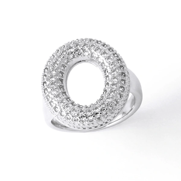 Jewelry Europe and the United States hot selling 26 English letter ring gold-plated full zircon fat letter ring rih91