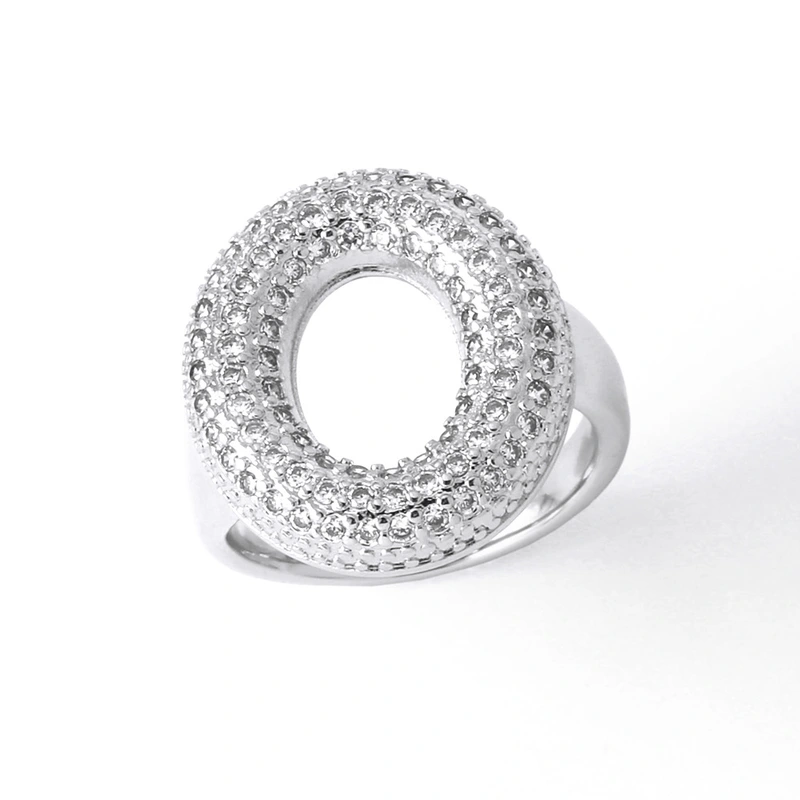 Jewelry Europe and the United States hot selling 26 English letter ring gold-plated full zircon fat letter ring rih91