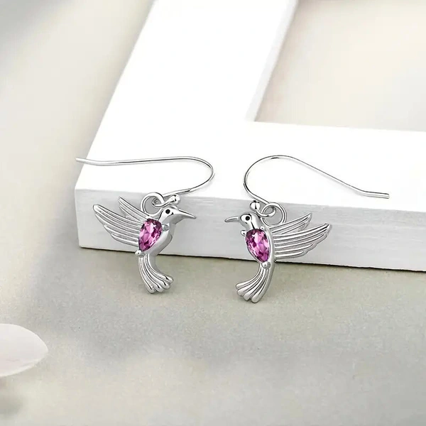 European and American Retro Bird Earrings Women's Fashion Animal Hummingbird Earrings Cute Mini Ear Hooks Women