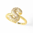 AS jewelry hot item inlaid with zircon 26 English letters open ring female rij23