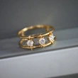   European and American style simple double-layer design ring niche fashion jewelry micro-inlaid zircon