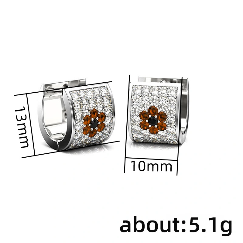 Korean style new flower earrings zircon earrings women's full diamond flower earrings popular jewelry
