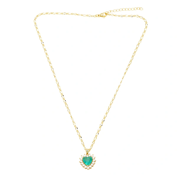 European and American fashion simple love necklace niche high-end micro-inlaid zircon heart-shaped pendant clavicle chain nkn95