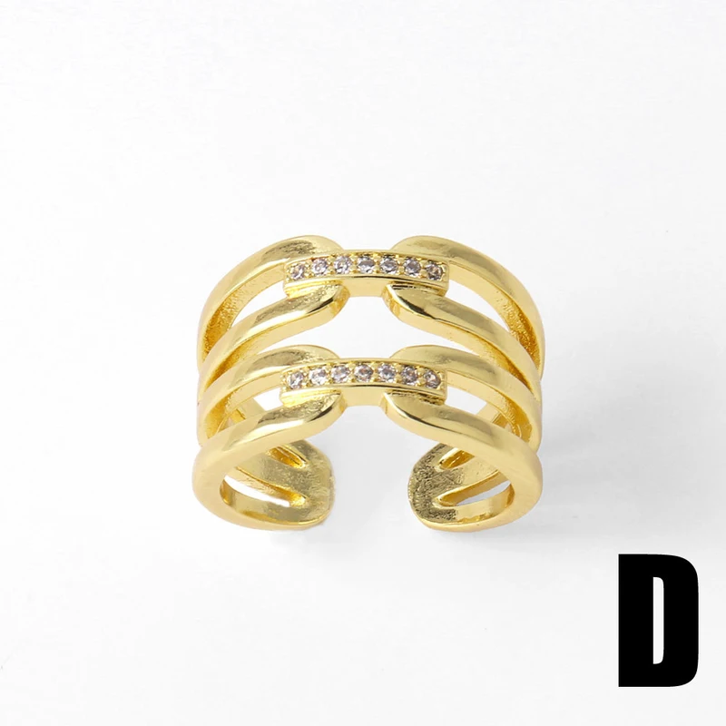 AS jewelry Europe and the United States hot selling flower full zircon ring female gold-plated double layer open ring rih07