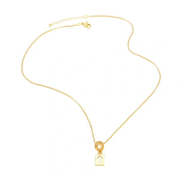 AS jewelry hot selling elephant cross fe necklace female copper plated 18k gold clavicle chain nks97