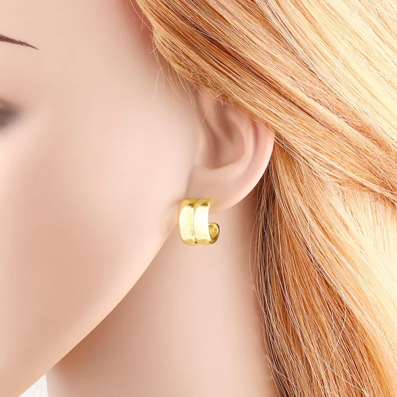 AS jewelry Europe and the United States hot selling copper plated 18k gold C-shaped full zircon earrings earrings era216 earrings
