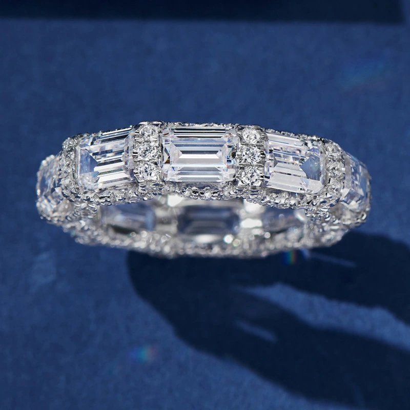 Wholesale direct sales new ring women can wear exquisite single ring micro-inlaid zircon geometric ring jewelry