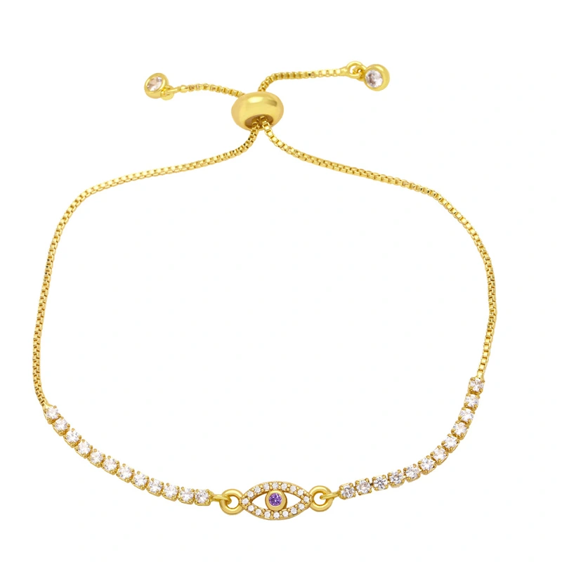 Adjustable pull-out zircon bracelet cool style niche design devil eye bracelet jewelry wholesale brg51